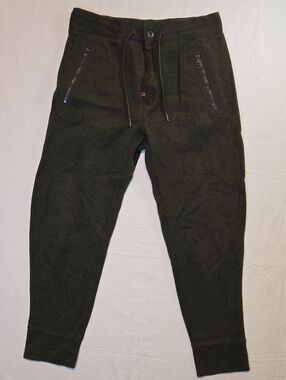 Polo Ralph Lauren Olive Green Knit Style Zip Pocket Jogger Sweatpants
